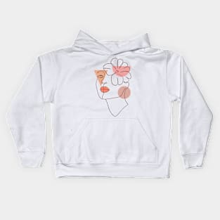 Collage with woman face and geometric shapes Kids Hoodie